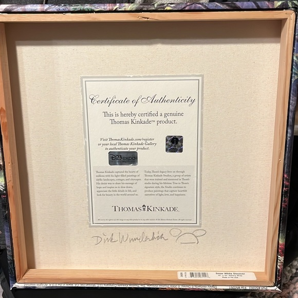 14”by 14” Snow White Discover by Thomas Kinkade signed by Disney artist - Picture 7 of 11
